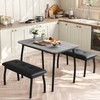 SLEKVERSA 3 Piece Farmhouse Dining Table Set for 4, Compact
