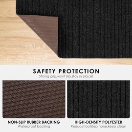 koloko 2ft x 6ft Runner Rug Non-Slip Outdoor Indoor Carpet Runner Custom Size Floor Runners Area Rugs Mat with Rubber Backing for Hallway Entryway Balcony Patio Kitchen Garage Stair Laundry