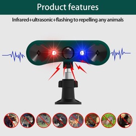 Solar Indoor Outdoor Motion Sensor Alarm,WONFAST 129db Dual Loud Siren Solar Infrared Induction Alarm Red Blue Flash Warning Security Strobe Light 4 Modes for Farm Yard Orchard Barn (Green)