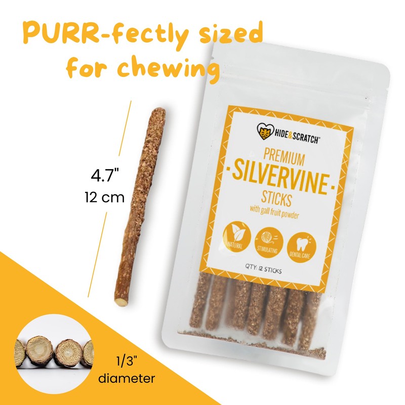 Hide & Scratch Premium Silvervine Sticks with Gall Fruit Powder