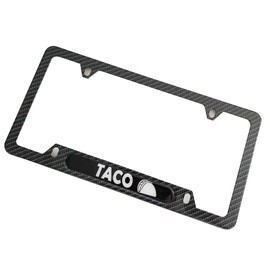 License Plate Frame Cover Holder, Carbon Fiber, for Tacos Funny Tacoma, Truck Car Accessories