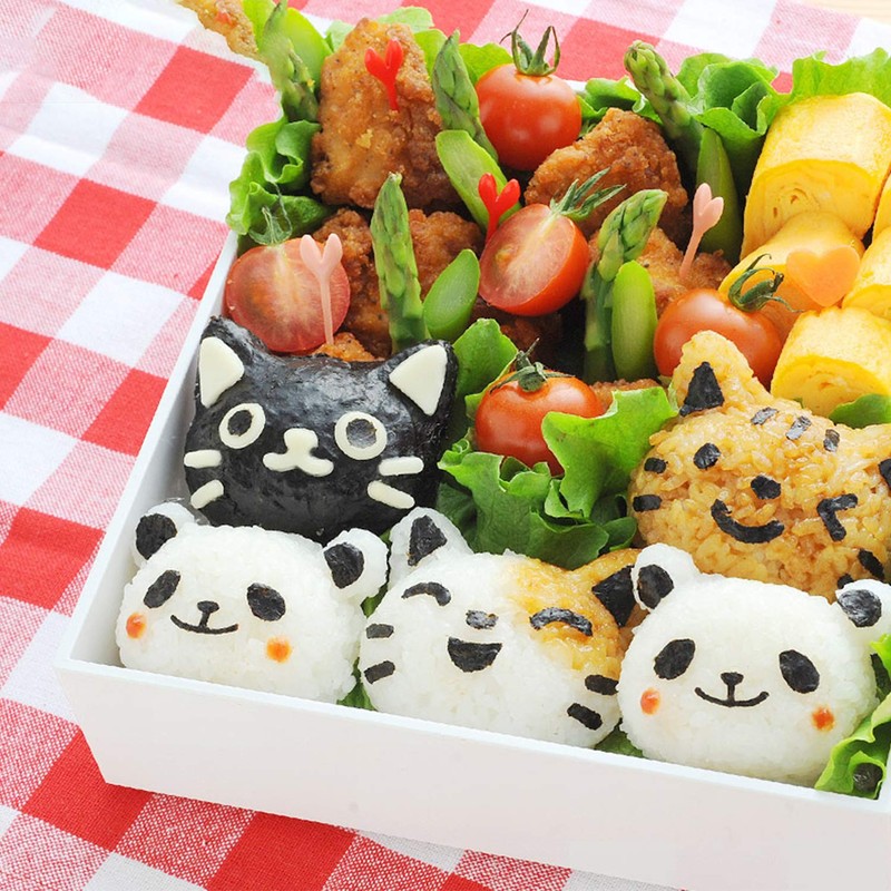 VANVENE Small Rice Ball Mold Sets Lovely Cat Pattern DIY