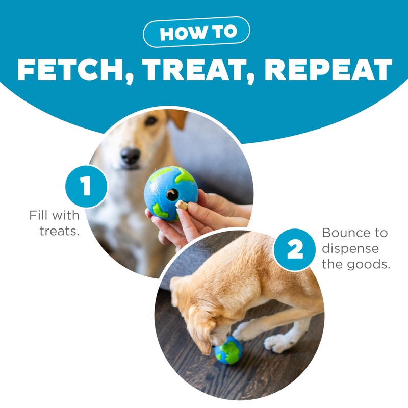 Outward Hound by Planet Dog Orbee-Tuff Planet Ball Blue/Green Treat-Dispensing