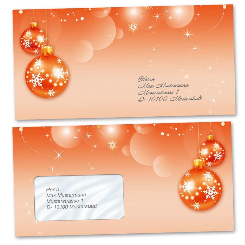 Envelopes Christmas Merry Christmas Pack of 10 Envelopes with Window