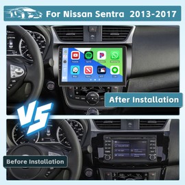[8-Core 4+64G] Hikity Android 15 Car Stereo for Nissan Sentra 2013-2017, 10.1" Touchscreen Radio GPS WiFi Bluetooth Radio Mirror Link FM/RDS 32EQ DSP SWC Backup Cam