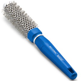 Bio Ionic BlueWave Round Brush Small, NanoIonic Conditioning Brush, Crimped Bristles for Added Tension, Soft Touch, Easy Grip Handle