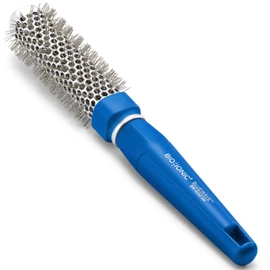 Bio Ionic BlueWave Round Brush Small, NanoIonic Conditioning Brush, Crimped Bristles for Added Tension, Soft Touch, Easy Grip Handle