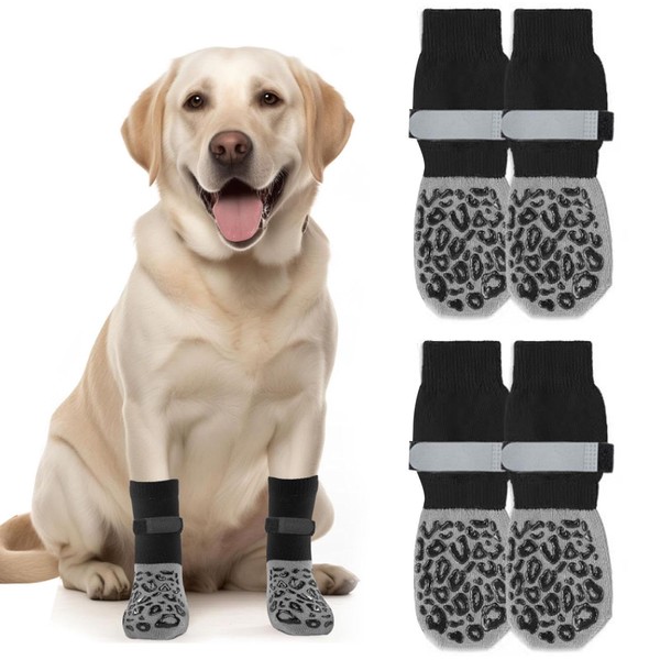 2 Pairs of Non-Slip Dog Socks, Double-Sided, Dog Stopper Socks