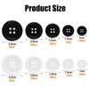 wangjiangda Pack of 160 Black and White Buttons, 4 Holes