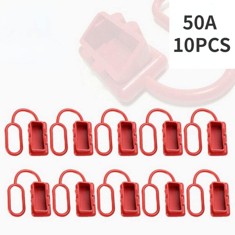 10個 防塵防水コネクターキャップ Andersonプラグカバースタイルコネクター 50AMPバッテリーCaravnダストキャップ