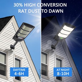 YACAISI Solar Lights Outdoor Waterproof, 8500K Solar Street Lights Outdoor, LED Dusk to Dawn Solar Flood Light with Motion Sensor and Remote Control (1PACK)