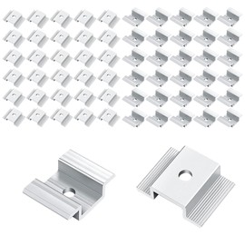 KOHAND 60 PCS Solar Panel Mid Clamps, Solar Panel Bracket, Aluminum Solar Mid Clamp for Solar Panel Mount, 2 x 0.6 x 1.1 inch