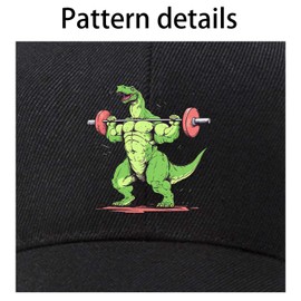 EDGMM Fitness Dinosaur Baseball Cap Golf Dad Hat Adjustable Cotton Hat Unconstructed Plain Cap Men Women