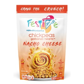 Festive Chickpeas - Garbanzo Hearts - Non-GMO Vegan Soy-Free - Nacho Cheese - 4oz (112g) - 8 Pack