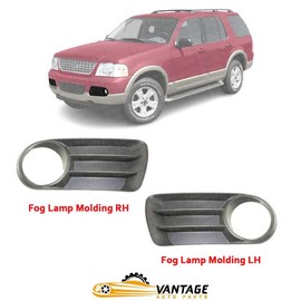 Vantage Auto Parts - Front Fog Lamp Moldings with Fog Light Holes Compatible with Ford Explorer 2002-2005 | Driver & Passenger Side | Primed | ‎1L2Z17K946BAA | FO1036106 FO1036105