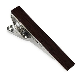 Neck Tie Clips Men Set, Tie Bar Necktie Clip For Wedding Anniversary or Groomsmen Parties & Business Meetings M-T-T1B (Black Wood Tie Clip - 1.97 Inch /5 cm)