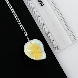 GEMKORA Real Ethiopian Opal Rough Crystals Pendant Necklace Gemstone Natural Raw Crystals Fire Play Healing Crystals, 925 Sterling Silver Jewelry 18 inch A+ Grade