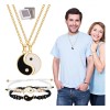 Yin Yang Juego De Pulseras Con Collar, Pulseras Ajustable