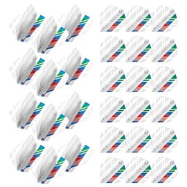 WINMAU Prism Delta Stripe Design Extra Thick Dart Flights - 10 sets per pack (30 flights in total) (White & Green)