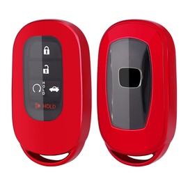 Horande Soft TPU Protector Key Fob Cover Case fit for 2022 Honda Civic Accord CR-V CRV Pilot Touring Insight Pilot Ridgeline Keyless Entry Key Fob(Red)