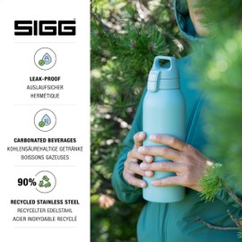 SIGG - Stainless Steel Drinking Bottle - Shield ONE Morning Blue - Suitable for Carbonated Drinks - Leak-Proof - Feather-Light - BPA-Free - Outdoor & Fitness - 1.5 L
