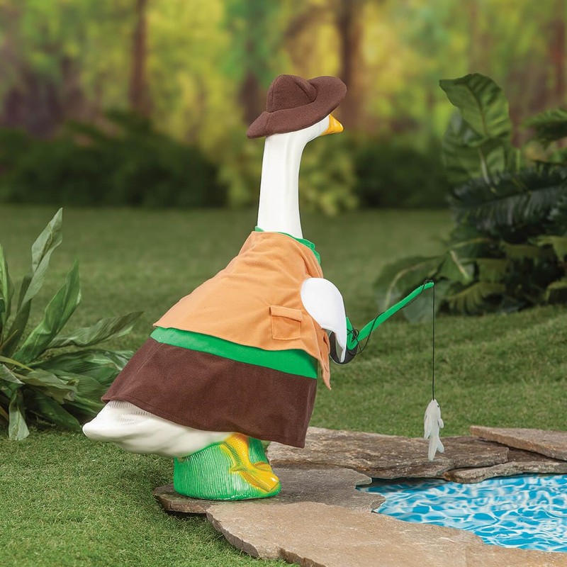 Miles Kimball Gaggleville Fishing Goose Outfit, Fits Large 23" H