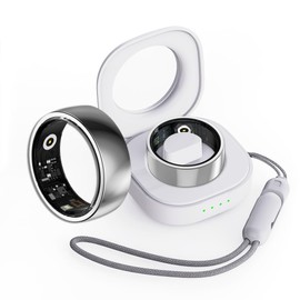 Smart Ring for Men Women Gold Fitness Ring Android iOS Fitness Tracker Pedometer Heart Rate Blood Oxygen Blood Pressure Sleep Monitor Step Counter Activity Tracker for Sports Time, Distance, Calories