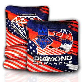 DIAMOND CORNHOLE | Competition Cornhole Bags | Tournament Style | Regulation Size | All-Weather | Set of 4 | Clarity Series (Limited Edition USA)