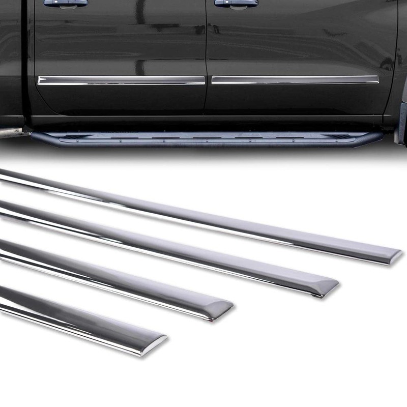 LQI 4Pcs Silver Body Side Molding Trim Compatible with Chevy