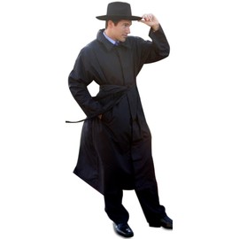 Shaynecoat Travel Raincoat for Men Covers Your Head & Hat (Medium) Black