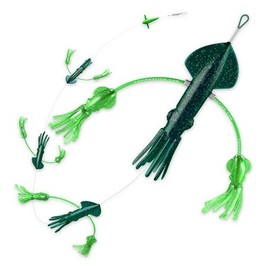 Flippy Floppy Thing Fishing Daisy Chain Tuna & Marlin Magnet by Squidnation (Super Dark Green & Green)