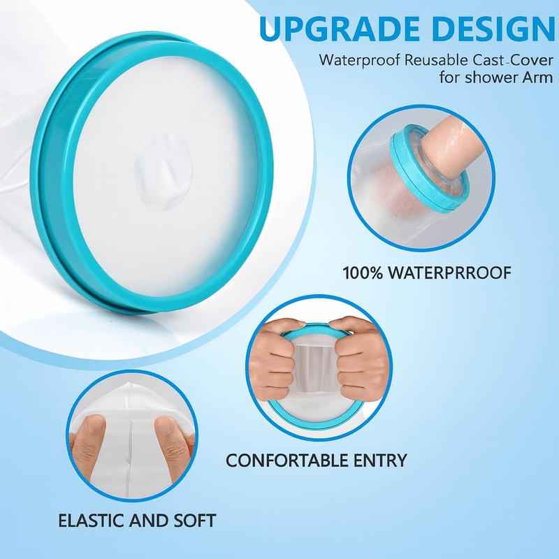Aifoaliy Waterproof Cast Covers for Shower Arm, Reusable Adult Half