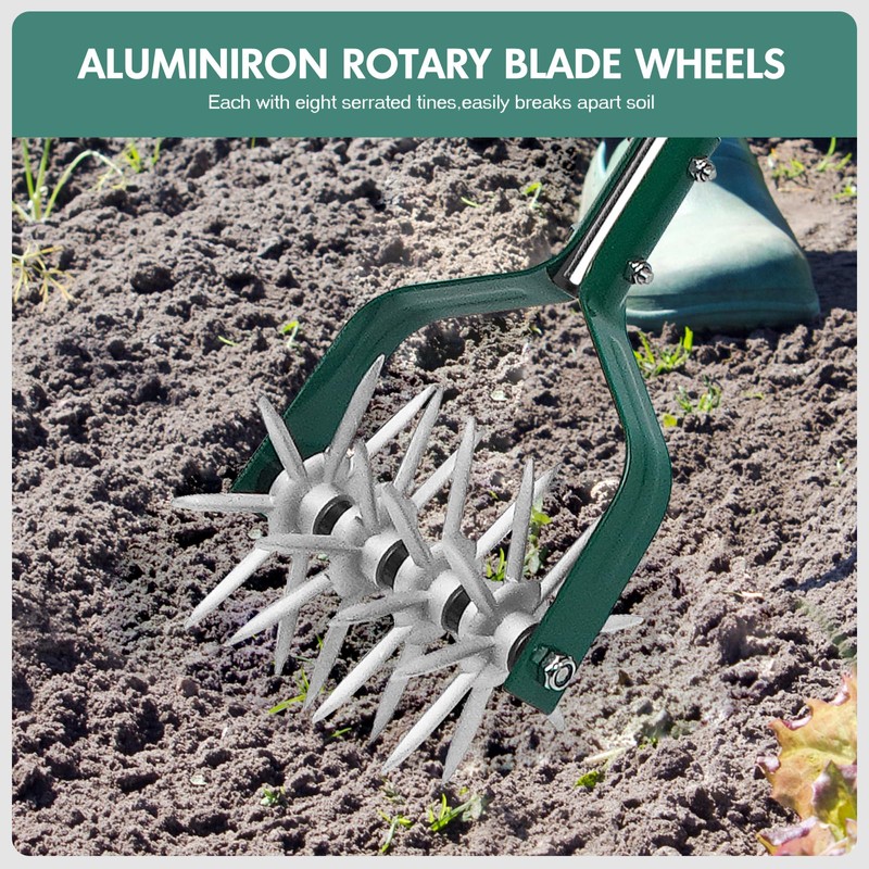 Yeelor Rotary Cultivator Tiller Adjustable S/S Handle Rotary Tiller with