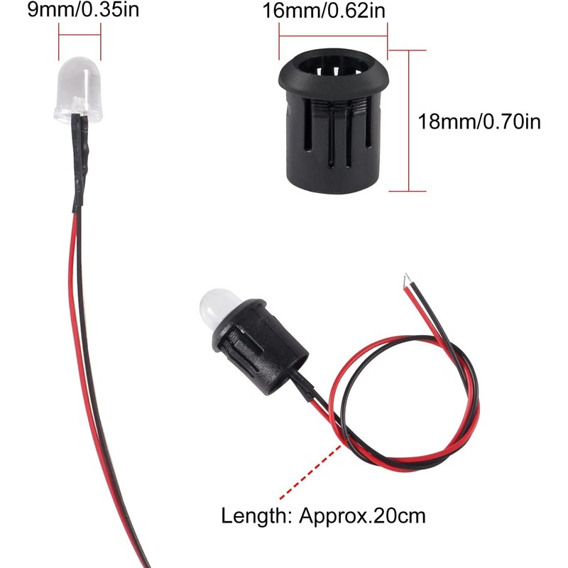 ATNSINC 26pcs/Set DC 12V LED Diodes 10mm LED Light Lamp