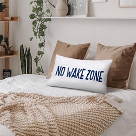 Znzd Nautical Decor,Funny No Wake Zone Nautical Throw Pillow Cover Pillowcase,12x20 Inch Decor,Lake House Adventure Farmhouse Porch Sofa Bed Home Decoration