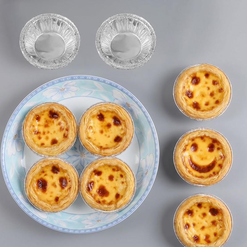 Alrhso 100 Pack Disposable Ramekins Egg Tart Baking Cups 2.8