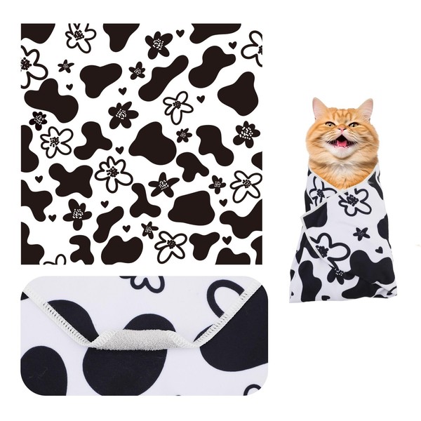 Gosknor Cat Grooming Wrap, 21.6x21.6in Large Cat Swaddle Towel Restraint