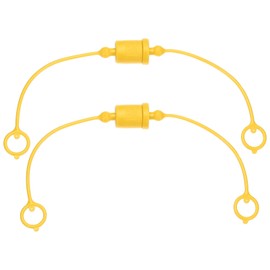 PATIKIL ISO-A 3/8 Hydraulic Coupler Male Dust Cap and Female Plug Cover, 2 Sets Hydraulic Quick Connect Coupling with Retention Ring Keeps Cap Connected to Hose, Yellow