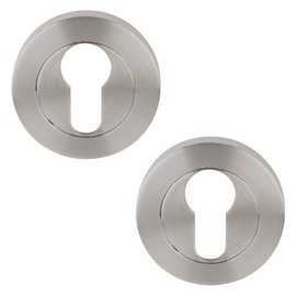 Excel Architectural DH3643 Round Euro Profile Escutcheon Set, Satin Chrome