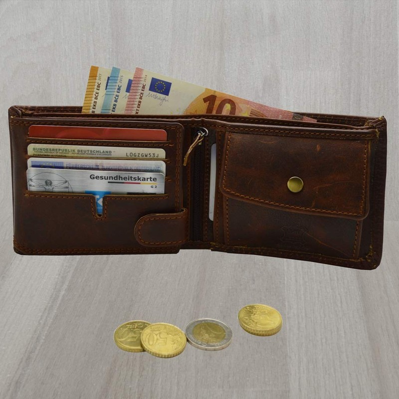 flevado Wild Adler Biker Wallet Full Leather Men's RFID Protection