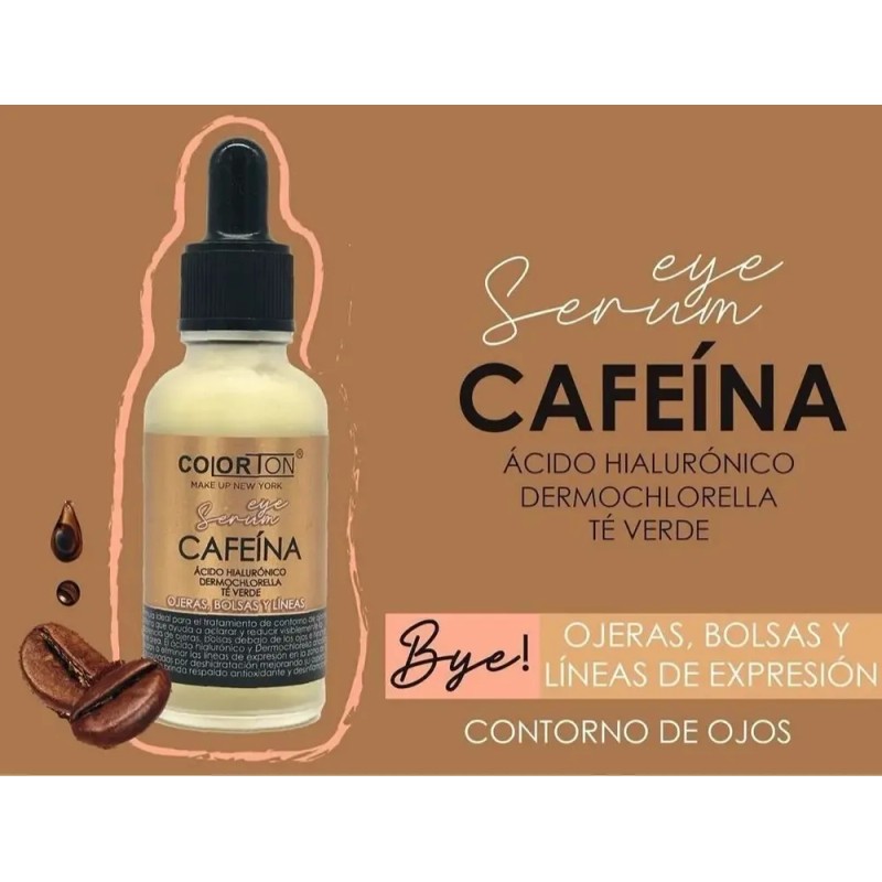 Serum Cafeína Colorton Antiarrugas con Ácido Hialurónico 30ml Rostro