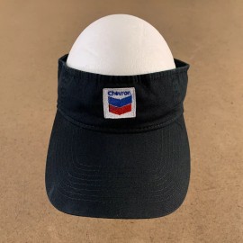 Port & Company Adult One Size Black Chevron Logo Hook & Loop Adjustable Visor