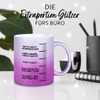 glitzertassen.de® | Kaffeefüllstand | Tasse mit Glitzer | Geschenkidee (Silberviolett)