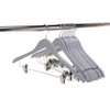 Quality Wooden Skirt Hangers with Clips, 20-Pack Smooth Solid Wood