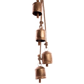 4 Large Rustic Cow Bells on a Rope