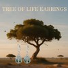 Sterling Silver Tree of Life Earrings for Women Moss Agate