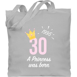Shirtracer - Cotton Bag - 30th Birthday - Thirtieth Girl Princess 1993, 2 Light Grey
