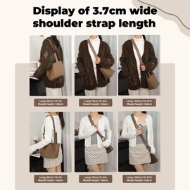 XYJG TC Leather Strap for Hermes Picotin/Lindy/Evelyne Bag, Multi Length Handmade Cowhide Crossbody Purse Strap for Handbag【39.4inch Long, 1.5inch Wide, Etoupe Grey (Silver Studs)】