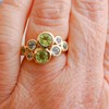 Peridot und blautopas Edelstein Cocktail Vergoldet Sterling Silber ring (US