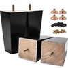 4 inch Solid Wood Furniture Legs, Btowin 4Pcs Mid-Century Modern